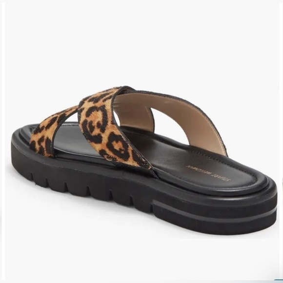 Stuart Weitzman Elodie Cross Lug Slide Sandal in haircalf - Picture 3 of 16